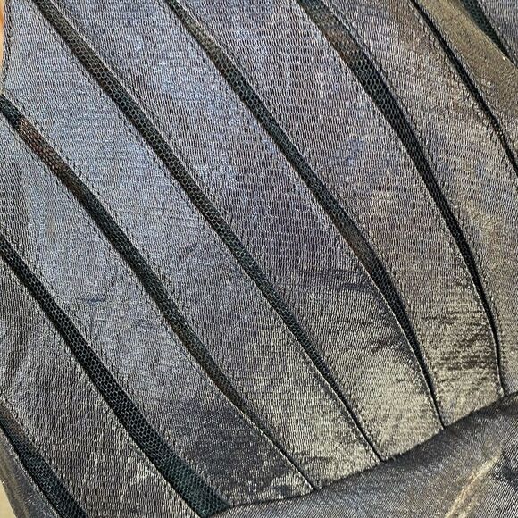 Adrianna Papell Navy Blue Shimmer Layered Cocktail Dress - Picture 3 of 9